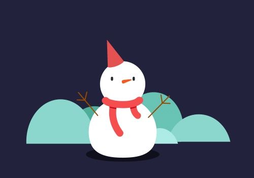ae小雪人下雪动效