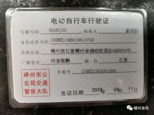 还会发给一本行驶证符合新国标的电动自行车上牌后茹女士的新国标