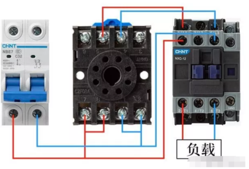 延时断开    2)断电延时时间继电器    (1)接线图