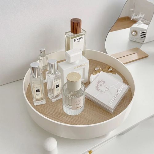 香水置物架小样收纳盒桌面高级护肤化妆品口红ins风旋转摆放台子