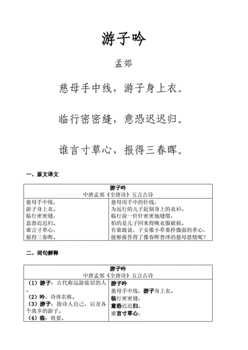 唐诗游子吟拼音及解释.docx 3页