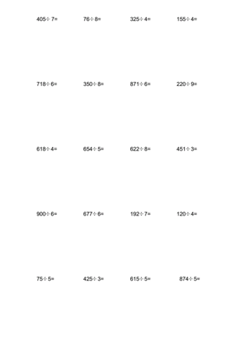 小学三年级数学下册除法竖式计算pdf19页