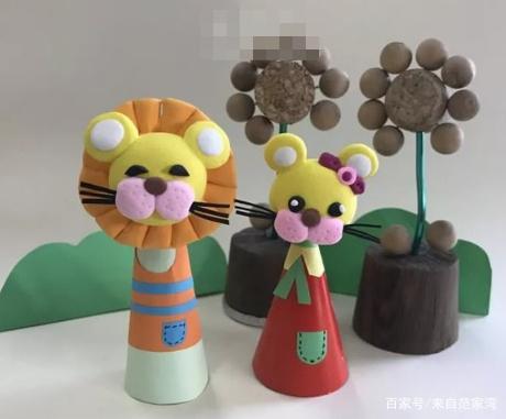 橡皮泥狮子一家的做法制作步骤图片