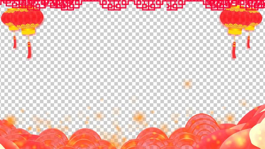 2021牛年大吉喜庆边框无缝循环c