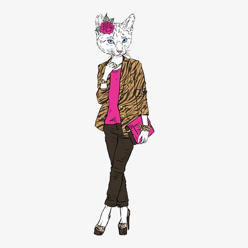 关键词 : 手绘,猫女,线稿,拟人化