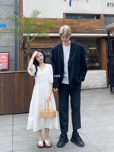 148cm小个子和185cm高个子最萌身高差穿搭～_穿搭_小个子_高个子_重庆