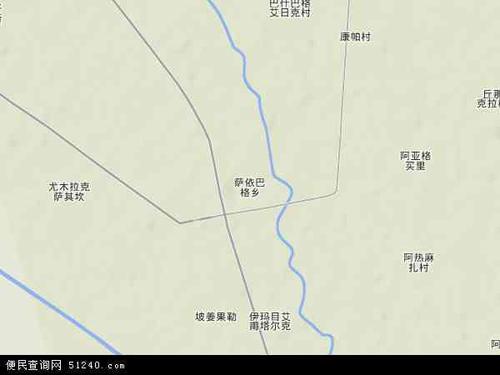 中国新疆维吾尔自治区和田地区墨玉县萨依巴格乡地图(卫星地图)