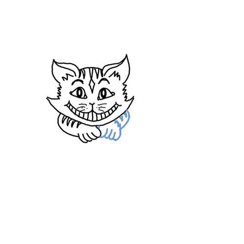 怎么画柴郡猫 - 卡通柴郡猫简笔画教程