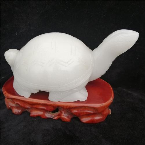 天然白玉乌龟摆件 招财进宝长寿百岁龟阿富汗玉摆件