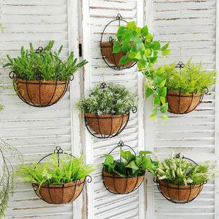 壁挂花盆墙壁花盆挂在墙上的花盆绿萝挂篮盆半圆挂壁铁艺挂式花盆