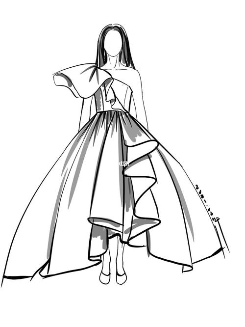 服装设计|服装基础手绘款式图|《礼服篇》_服装设计_手绘_礼服_服装