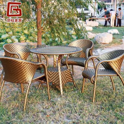 户外休闲藤椅 编藤阳台桌椅 户外家具出口 藤编桌椅三件套五件套