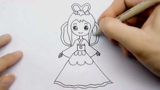 教你卡通美丽的公主怎么画教程,快拿起笔画起来吧