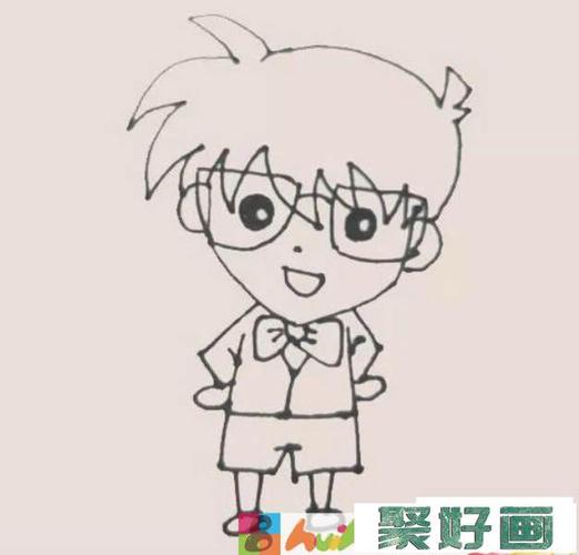 名侦探柯南简笔画步骤图片大全怎么画简笔画教程