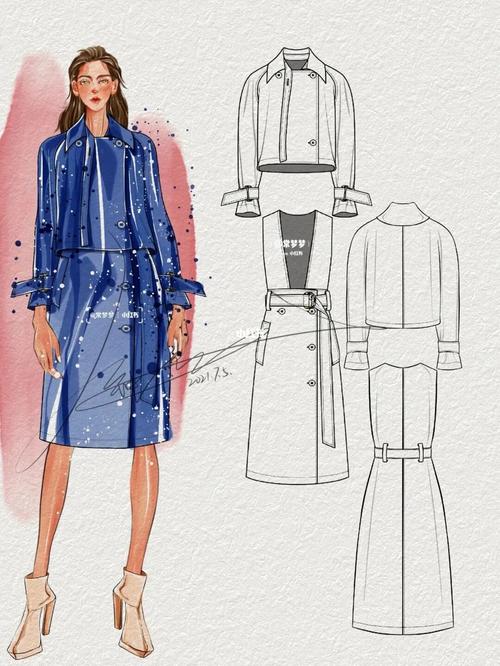 服装设计效果图vs款式图_服装设计_时尚_穿搭_整体造型