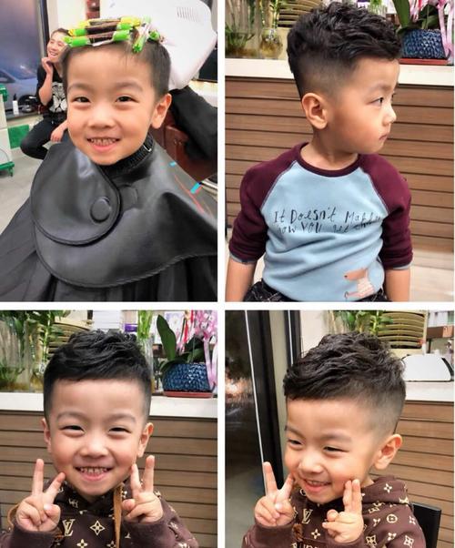 今年流行的烫发发型 忙了一下午的儿童烫发发型