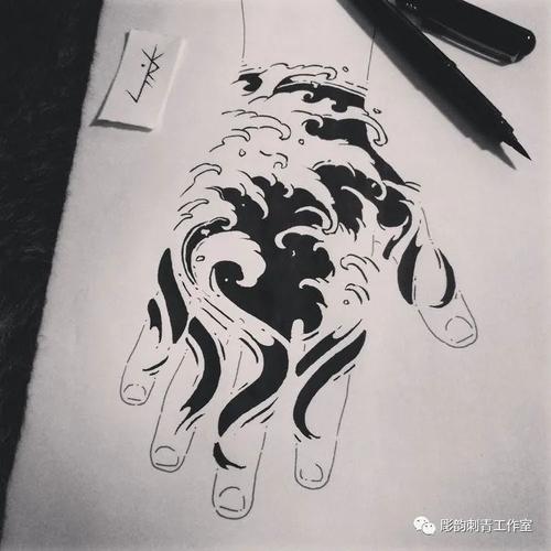 《手背》——手背纹身刺青手稿