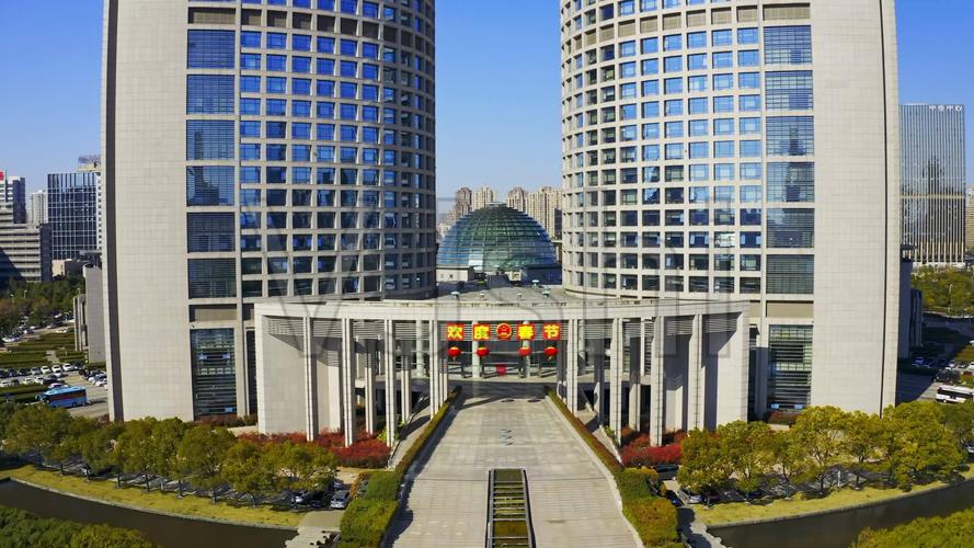 合肥市政府周边航拍视频_2688x1512_高清视频素材下载