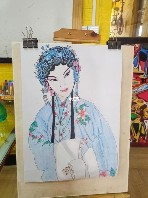 彩铅花旦_彩铅_墨缘书画自由行热门攻略_中国传统_喜剧_戏曲_文化