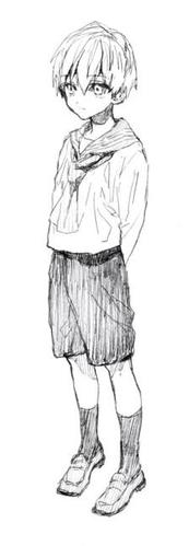 动漫校服男生简笔画