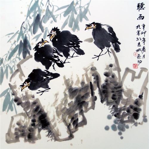 张忠,阿木尔巴图等教授,后师从著名书法家徐静渔,著名花鸟画家汤文选