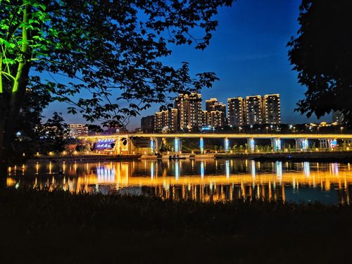南充印象嘉陵江湿地公园夜景(手机版)完稿于5,10日.