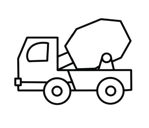 搅拌车彩色搅拌车的简单简笔画