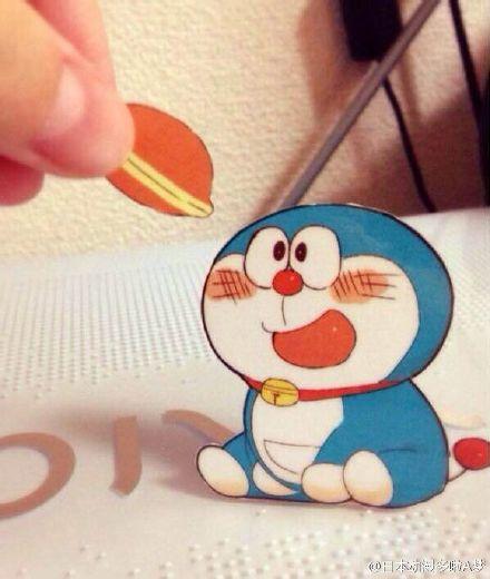 哆啦a梦立体画之吃铜锣烧,你这样萌.