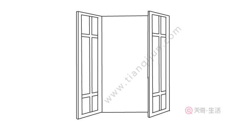 预防肺炎 开窗透气简笔画