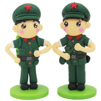 绘画/diy 手工彩泥 瑞艺兄弟(rui yi xiong di) 军人情侣公仔 软陶