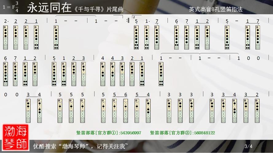 千与千寻的竖笛或琴谱