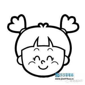可爱小姑娘头像简笔画
