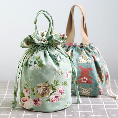 布艺圆形女包帆布水桶手提包饭盒钱袋