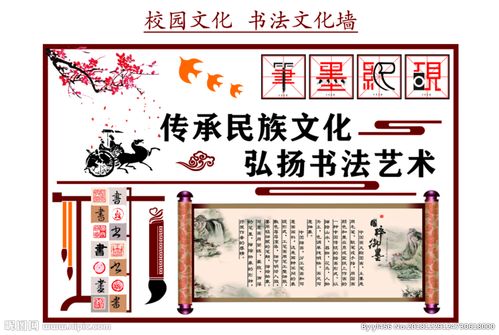 校园书法文化墙图片