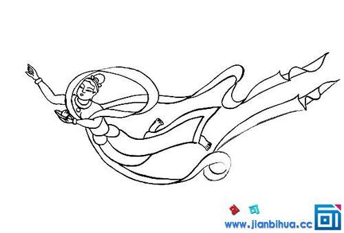 仙女飞天简笔画儿童