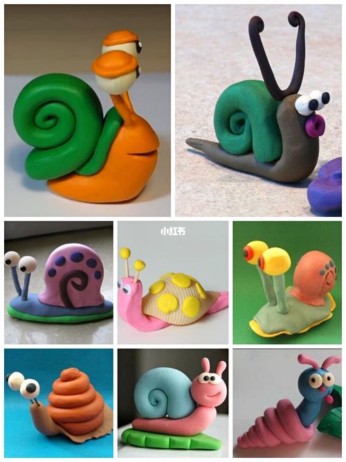粘土手工蜗牛|昆虫黏土橡皮泥亲子手工diy_粘土_手工制作_亲子_橡皮泥