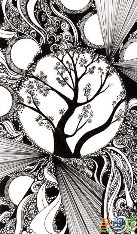 黑白装饰画构图图片_黑白装饰画构图范图