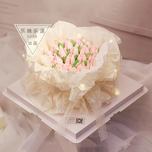 新品女神520表白求爱韩式情人节网红ins风花束生日蛋糕北京同城送