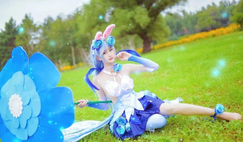 腿上的丝带玫瑰太梦幻了兔兔公孙离cos