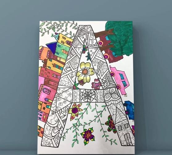 创意字母线描画