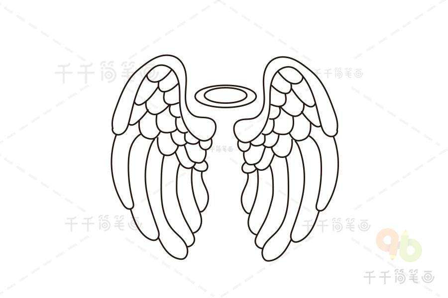 超仙天使翅膀简笔画