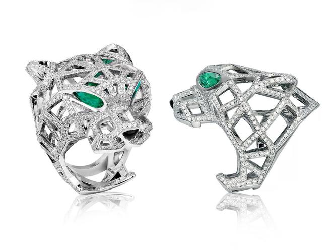 panthère de cartier镂空猎豹造型戒指