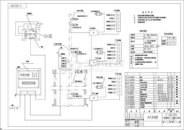 某厂家三层货梯电气设计cad图