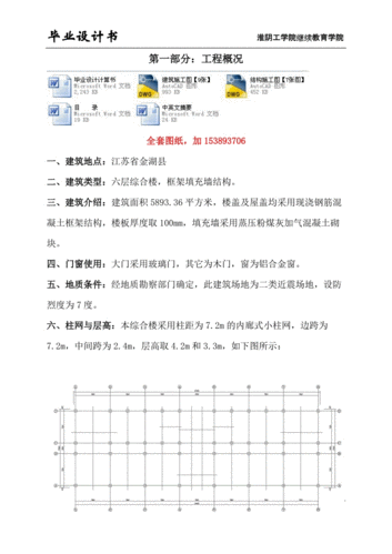 土木工程毕业设计(论文)-江苏省某六层综合楼设计5800【全套图纸】.