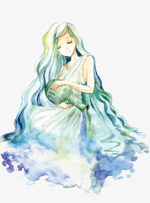 矢量倒水的女人