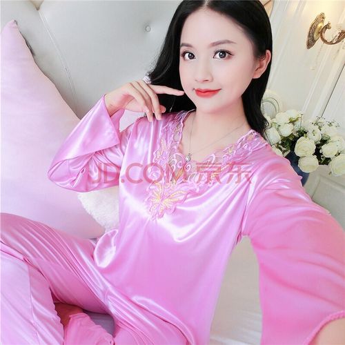 魏美人睡衣女冰丝长袖春秋季性感两件套秋天新款丝绸女士家居服套装生