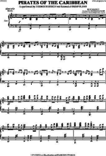 谁有《加勒比海盗》主题曲钢琴谱完整版?