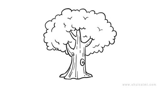 查找树简笔画图片,画法和步骤,尽在水彩迷.