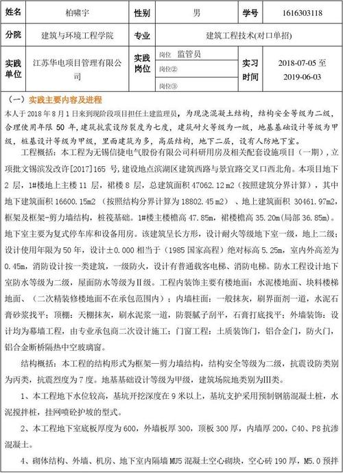 实习报告模板