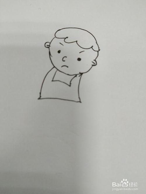 没有鼻子的小孩简笔画